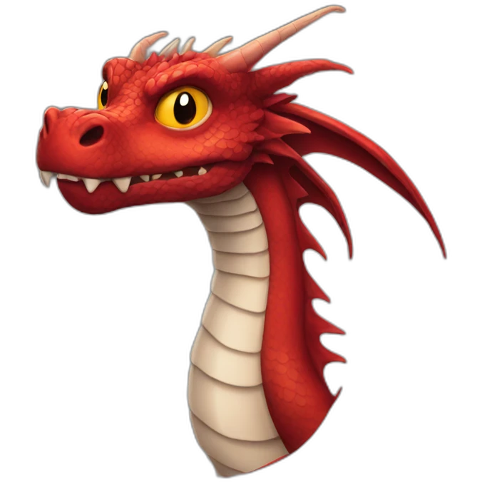 Red dragon with black eyes emoji
