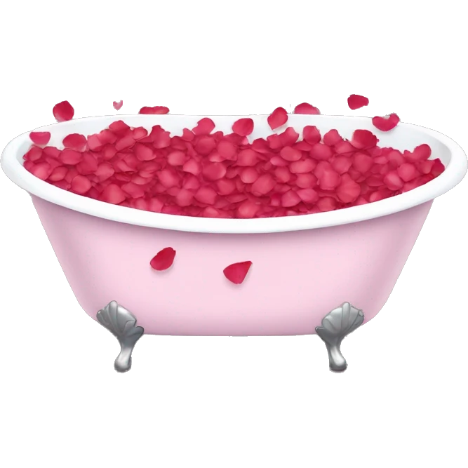 Tub with rose petals emoji