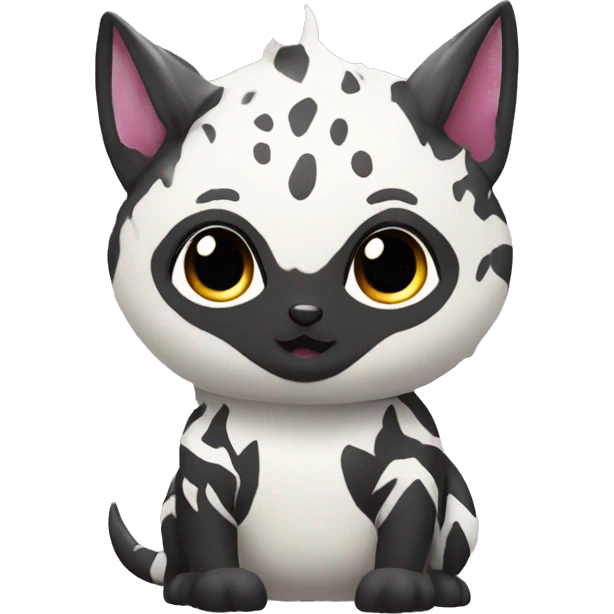 an edgy cute kawaii vernid-fionbri with splash patterns full body emoji
