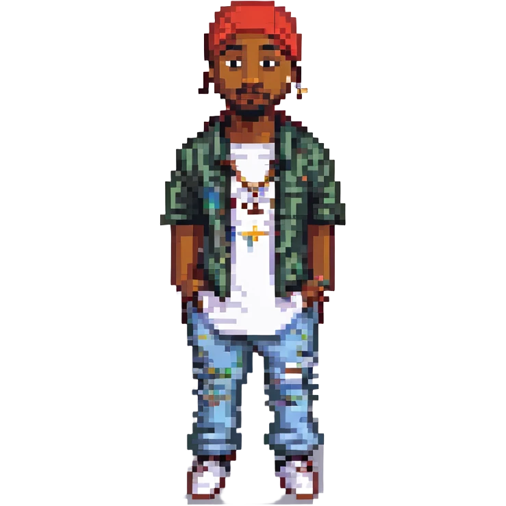 2Pac в полный рост, no background emoji