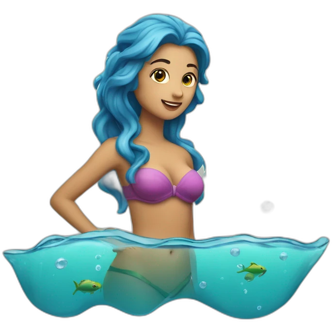 Une sirène dans l eau emoji