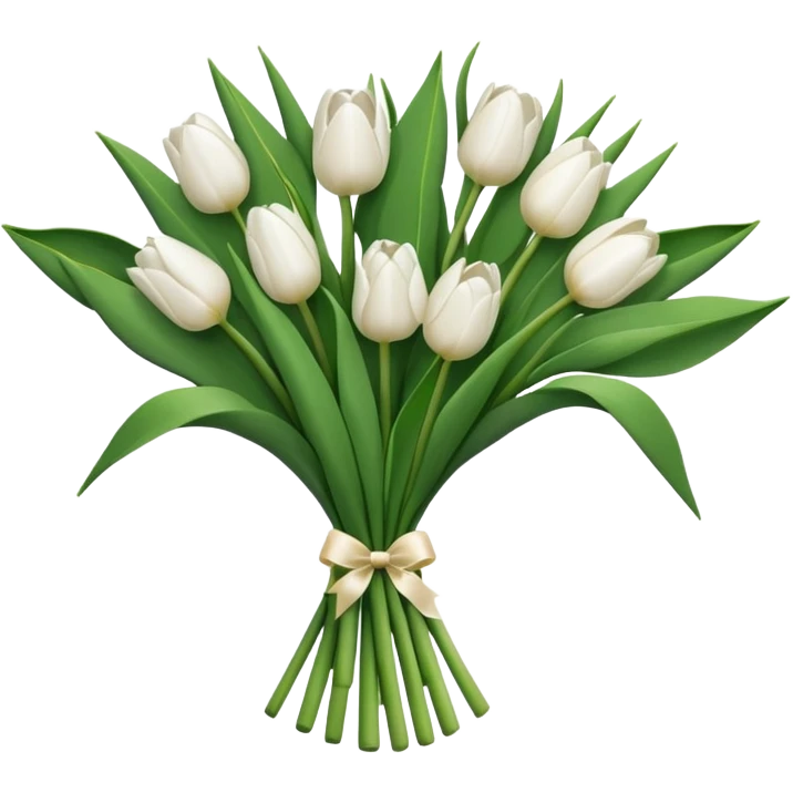 A bouquet of white tulips  emoji