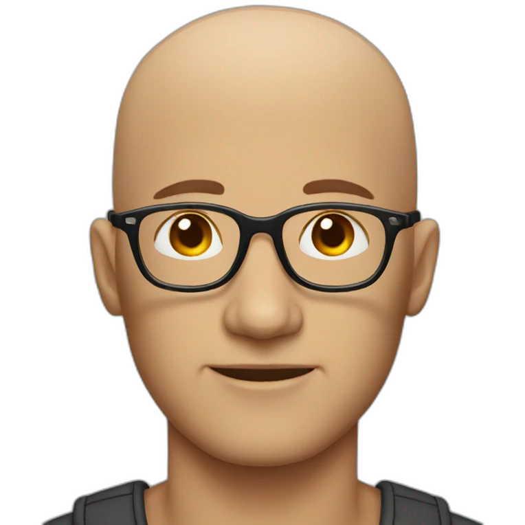 bald man in glasses emoji