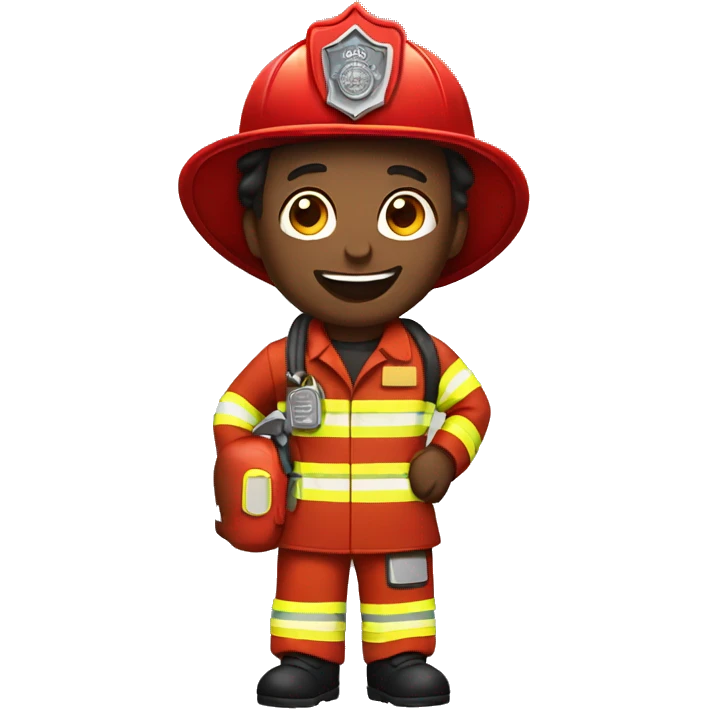 Firefighter with birthday cake emoji