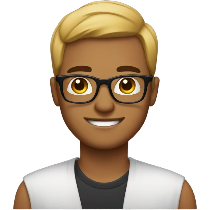 28 years old man with black glasse emoji