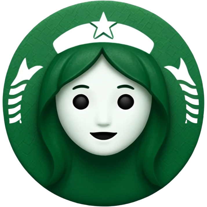 Star colored starbucks green, no face emoji