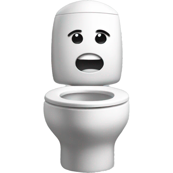 A toilet with a head emoji