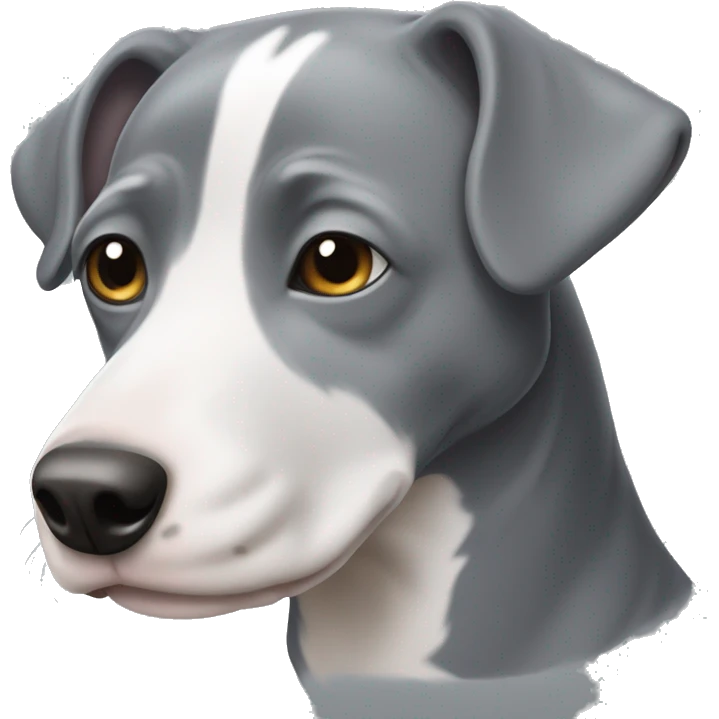 grey pitbill dog with white chin emoji