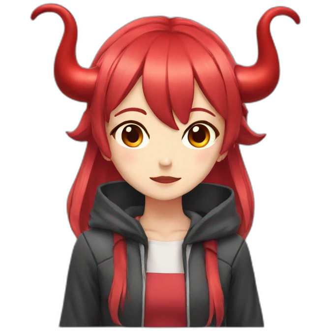 girl with red horns from anime emoji