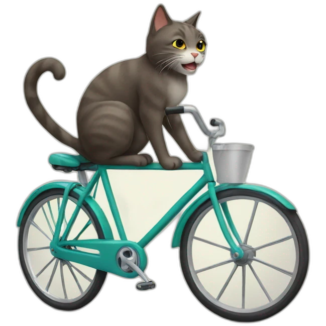 Cat on bicycle emoji