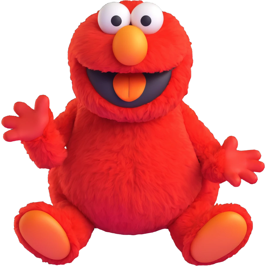 Elmo making a silly face emoji