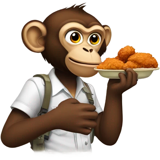 Monkey eating fried chicken  emoji