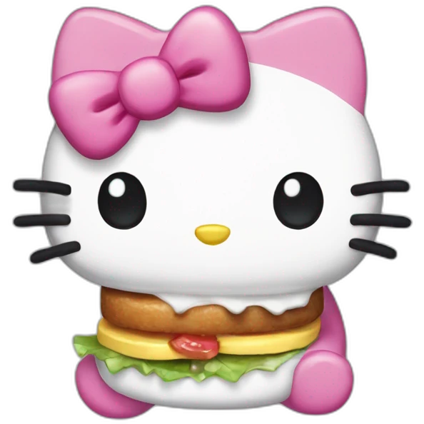 Hello kitty eat sushy emoji