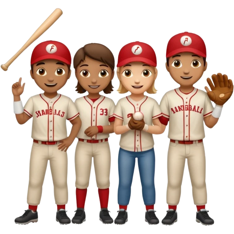 amigos jugando baseball emoji