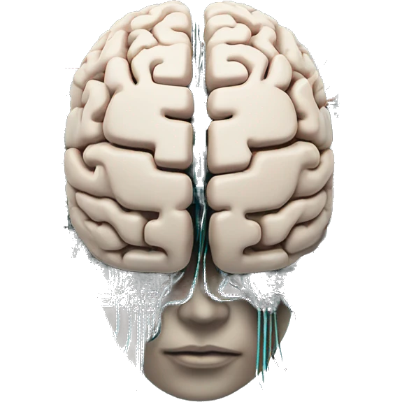 Cyborg brain with circuitry and wires emoji