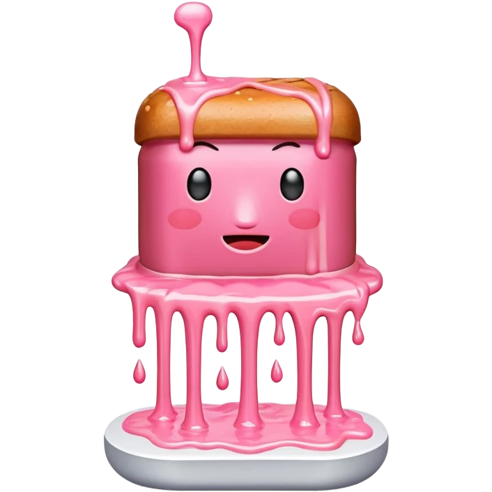  SPAM meat melted pink dripping sauce vapor statue emoji