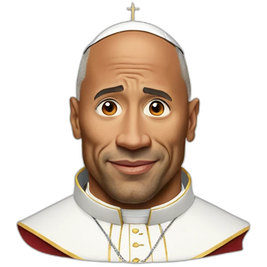 the rock as the pope emoji