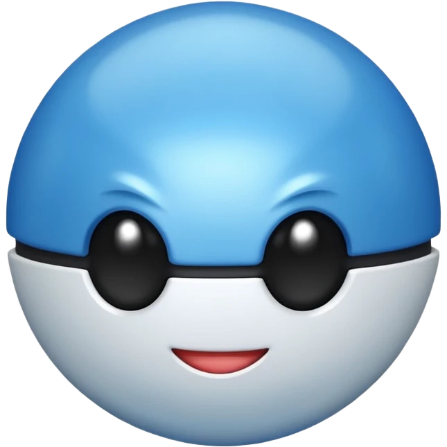 A blue Pokéball with highlights, emoji style, variation 2 emoji