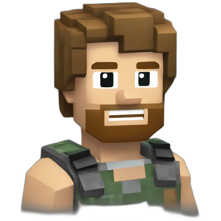chuck norris playing Minecraft emoji