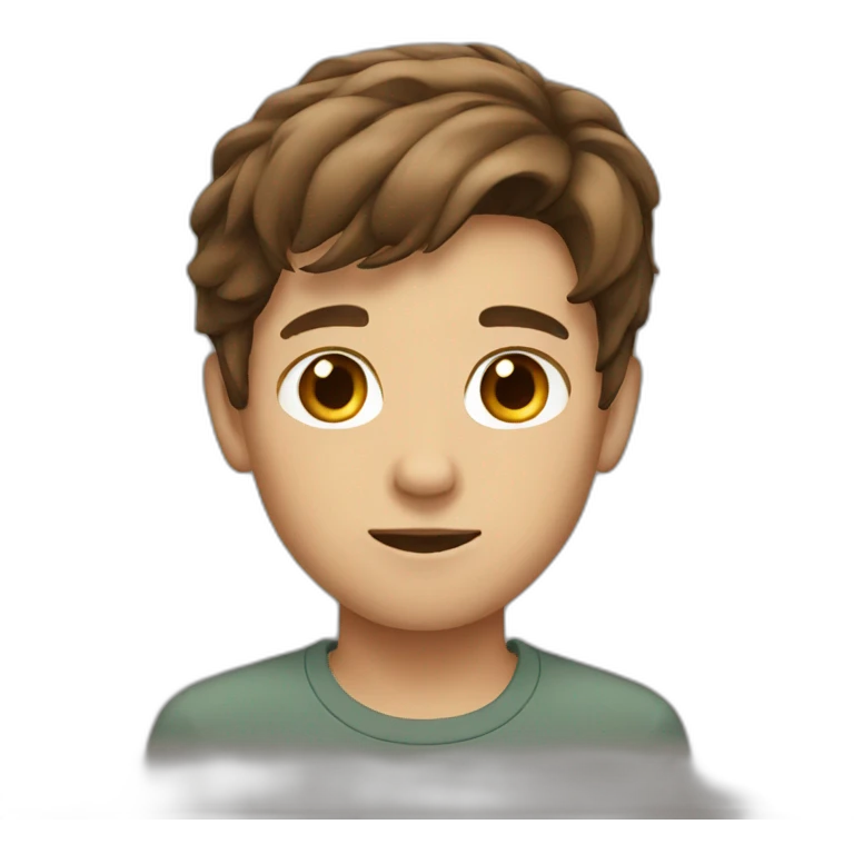 Boy with a brown hair  emoji
