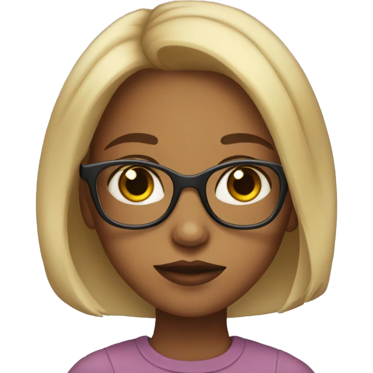 girl with glasses and doe eyes portrait  emoji