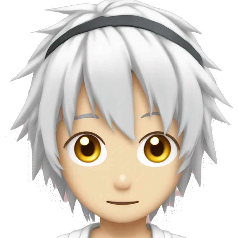 Yukihira soma by foodwars anime. Red spike hairs, yellow eyes and white headband. emoji