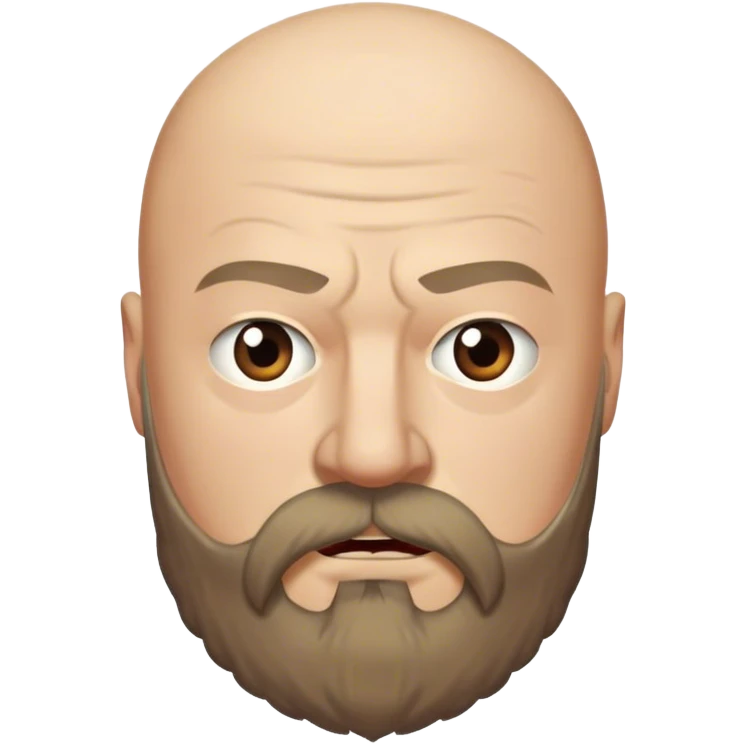 Rickard Karstark from game of thrones, bushy beard, bald head emoji