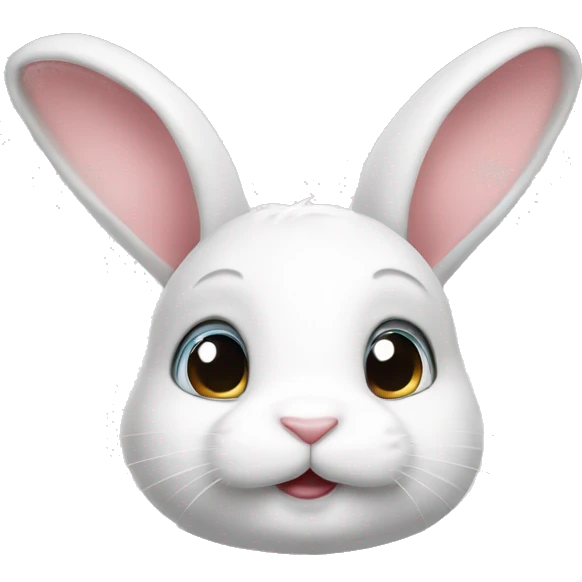 Cute White bunny curious  emoji