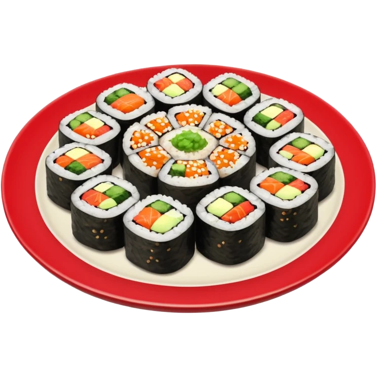 Maki rolls in a plate emoji