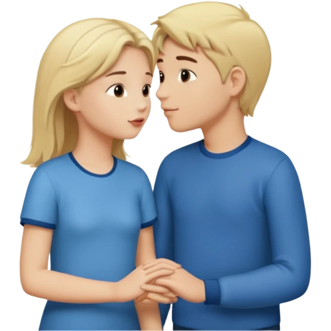 iOS emoji style.
One girl, two boys.
The girl is holding hands with one boy and kissing the other boy at the same time.
Both boys are male, one blond, one brunette.
All characters are human, not female duplicates. emoji