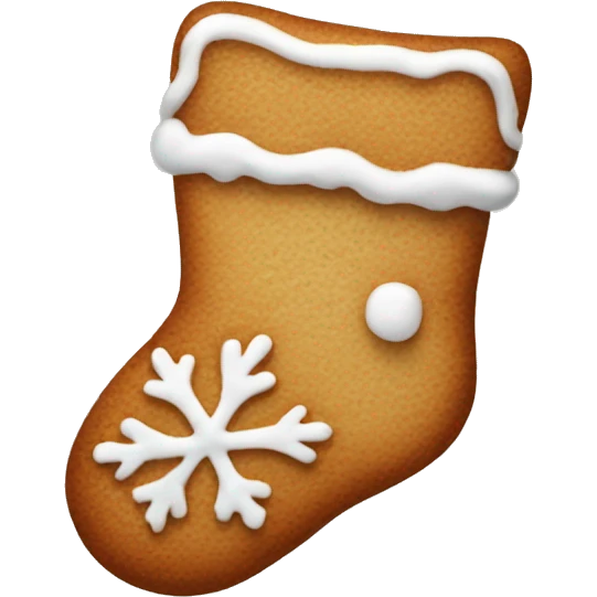 frosted gingerbread cookie shaped like a winter sock emoji