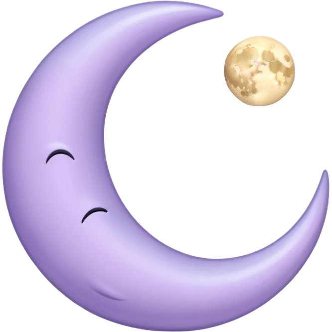 A pastel purple lavender crescent moon emoji
