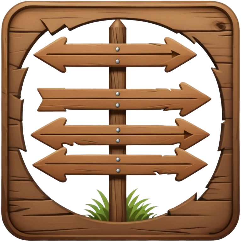 Wooden square trail sign emoji
