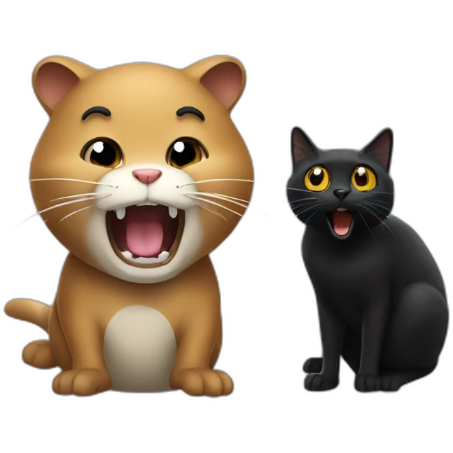 gopher screams and a black cat  emoji