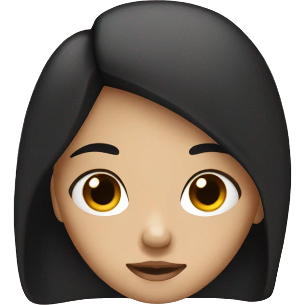 a girl with long black hair Black eyes  emoji