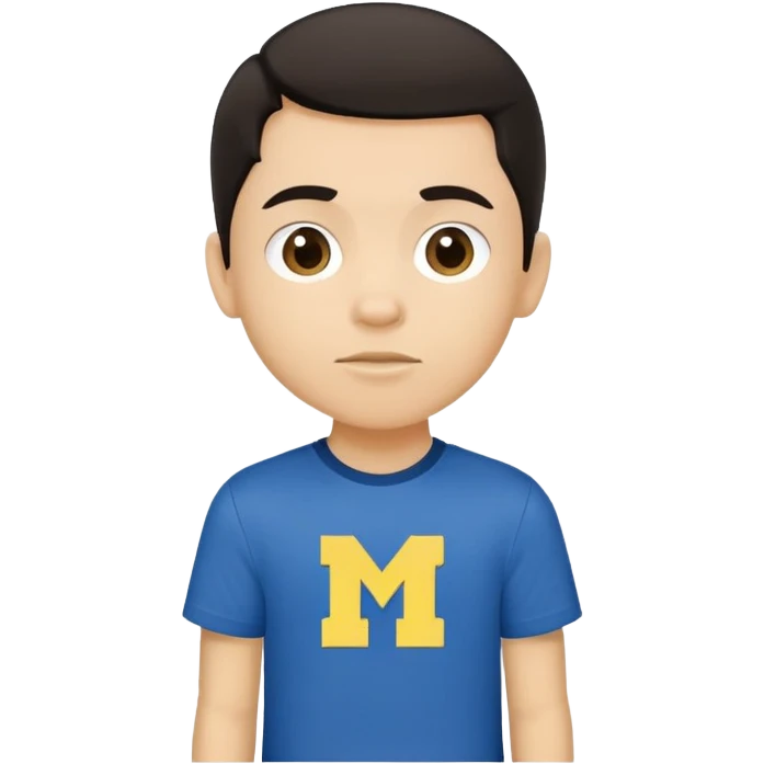 Michigan Go Blue boy brown/black hair light skin emoji