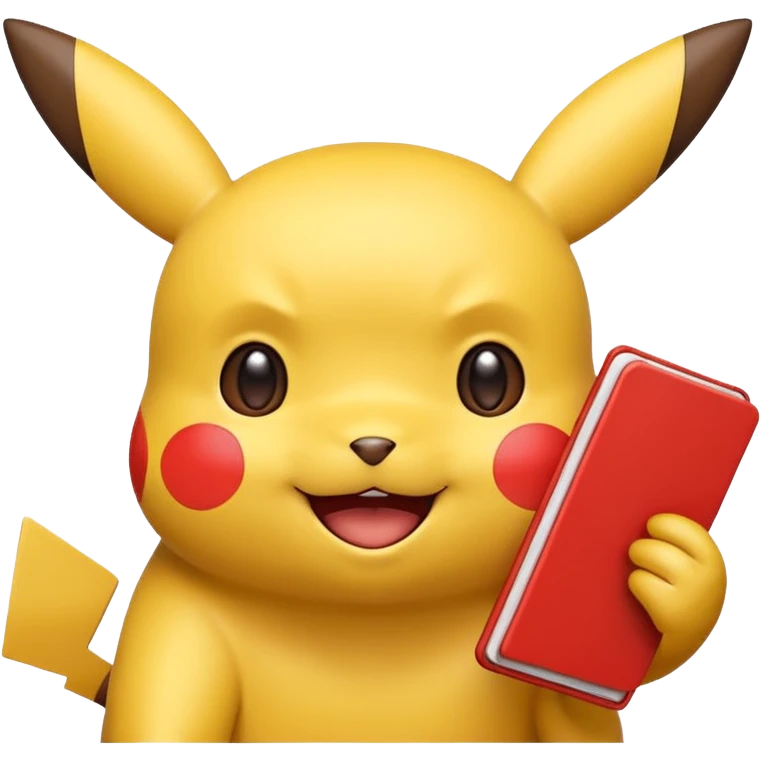 Pikachu as a Rednote app emoji, with a cute, approachable look, simple outlines, and a red detail emoji