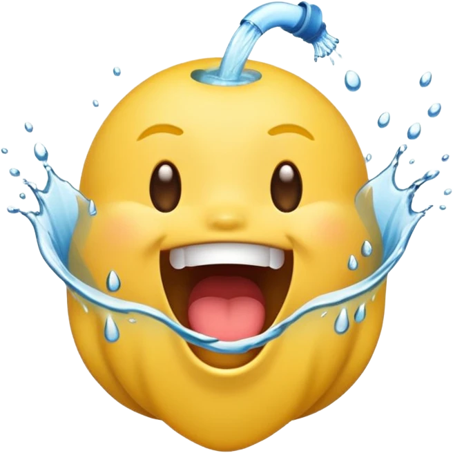 yellow emoji mouth open catching water emoji