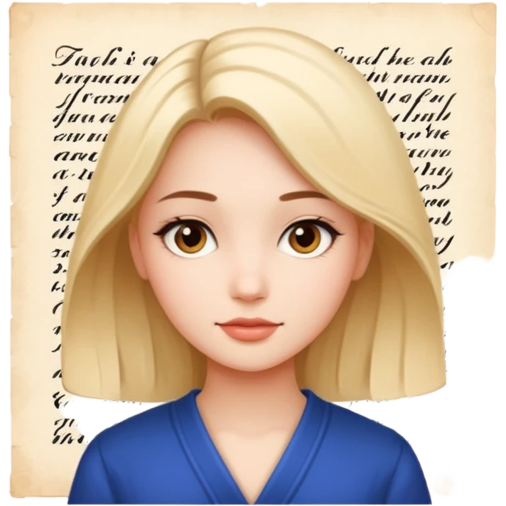 girl with Calligraphy on the paper emoji