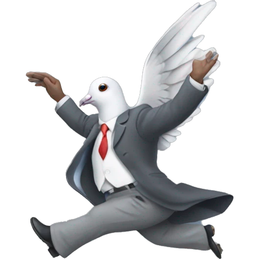 pigeon business man levitating emoji