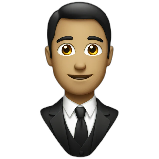 app logo with white tie and black suit basic emoji