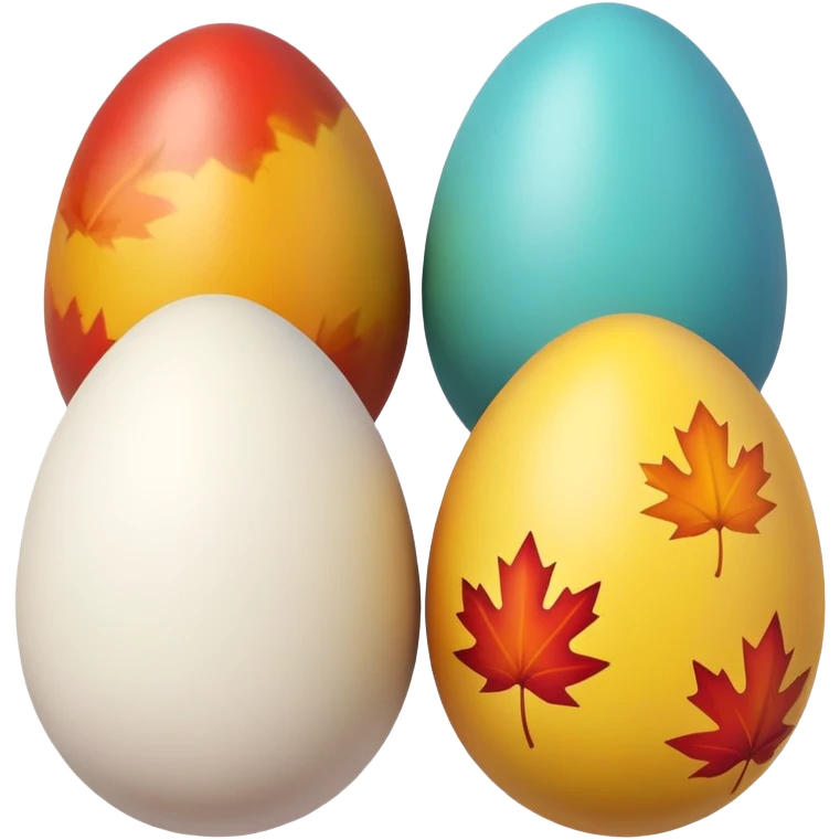 Easter eggs Maple with colored eggs inside emoji