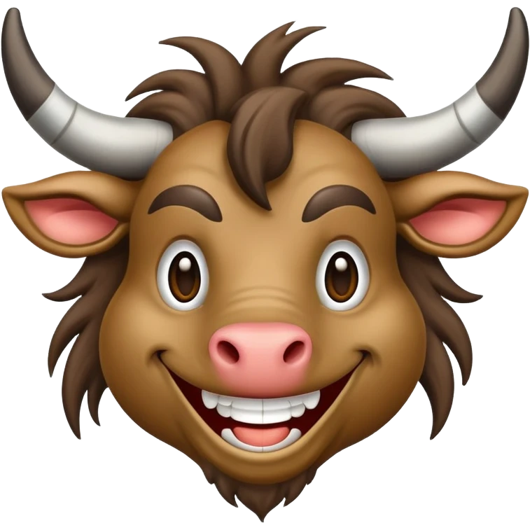 happy gnu joyful face emoji