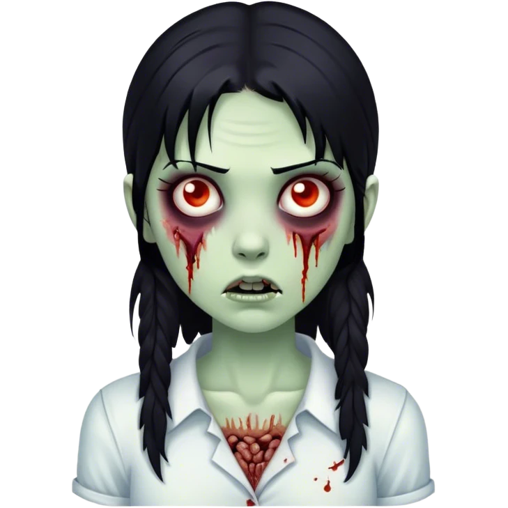 Zombie girl black hair  emoji
