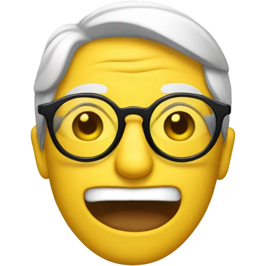 Yellow face emoji but with glasses that it is pulling down  emoji