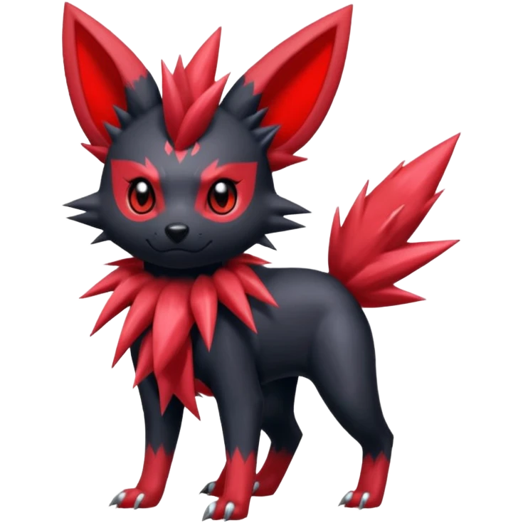  Shiny red punk-Zorua-Umbreon-Salandit-Jolteon-fusion emoji