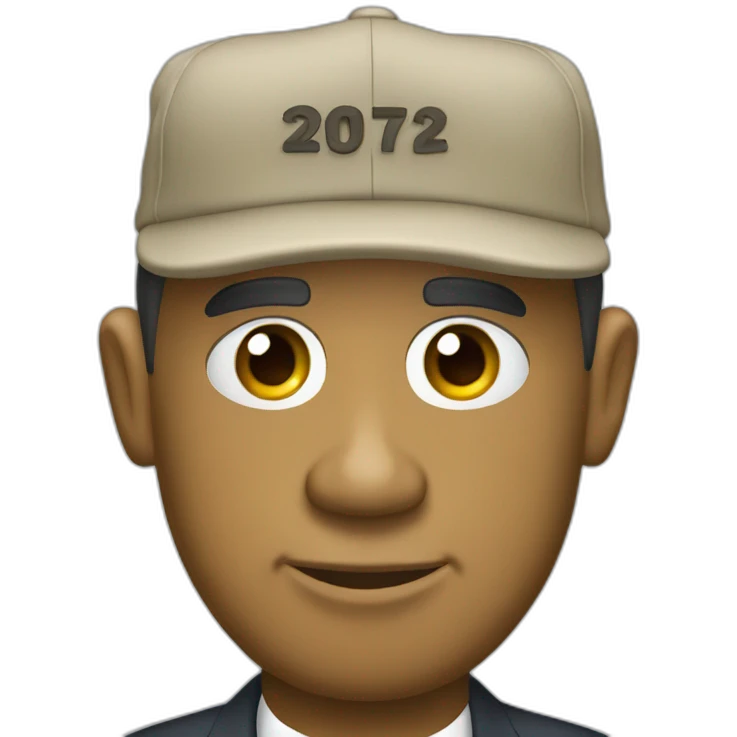 Barack Obama with a Donald Trump cap on his head emoji