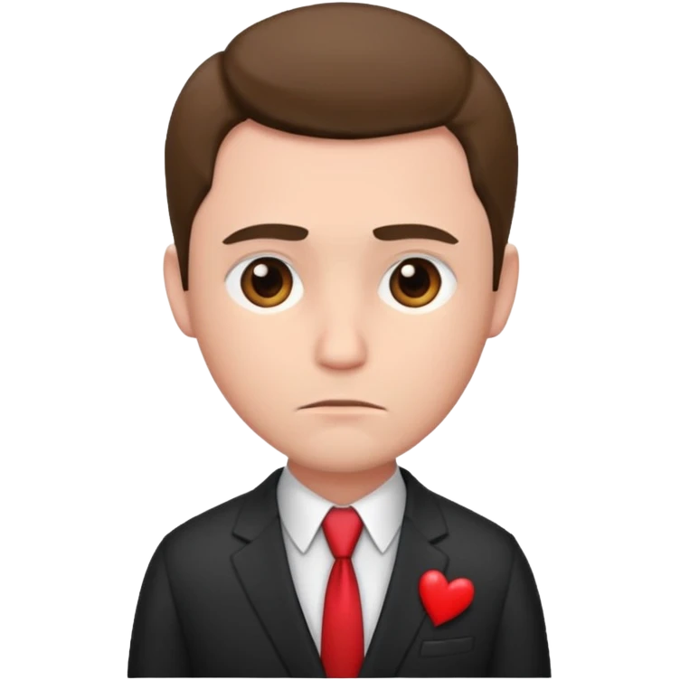 A man Alone in the Valentine's day emoji
