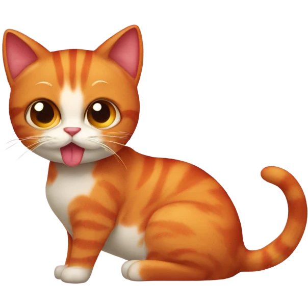 Red cat with sugary and head emoji