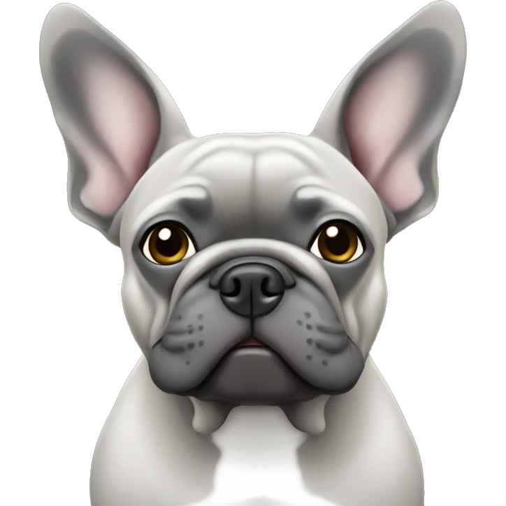 grey French bulldog named Tinny emoji